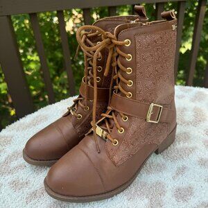 Bebe Logo Combat Boots
